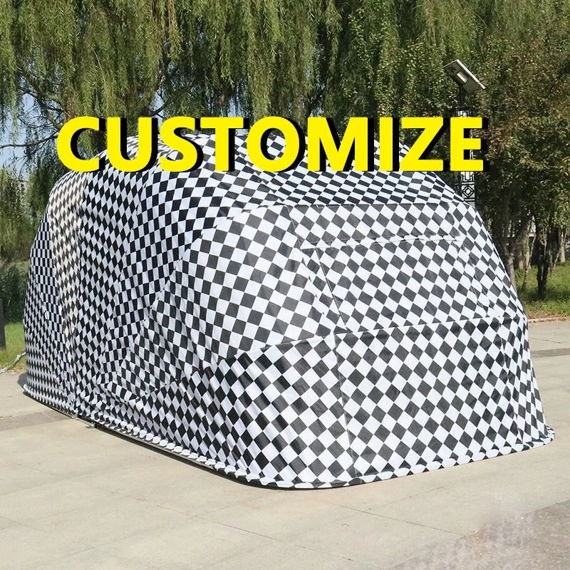 Any Size Custom Solar Powered Automatic Folding Carport Waterproof Sunshade Mobile Garage Outdoor Parking Shelter Durable Oxford