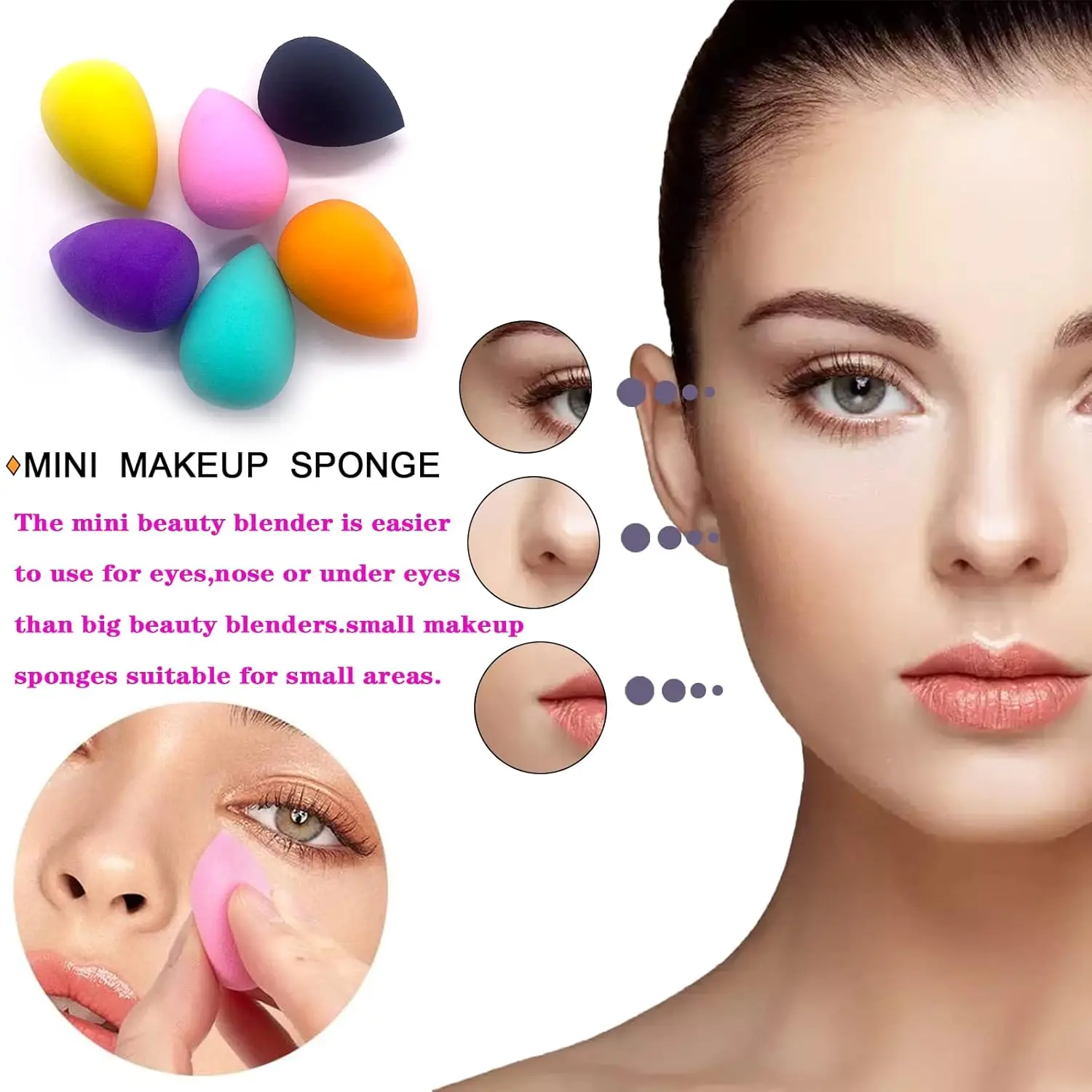 30-Piece Mini Makeup Sponge Set for Flawless Foundation Application, Multi-Colored Beauty Blenders