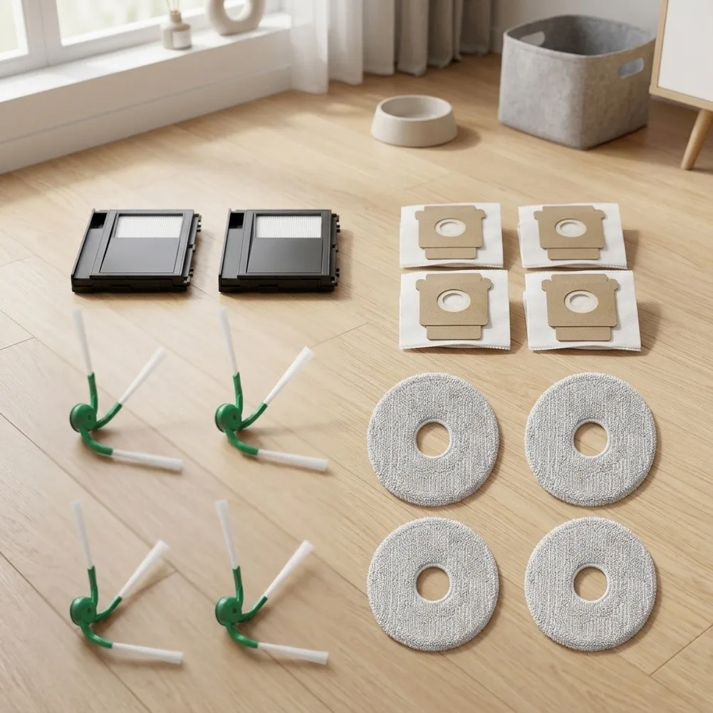 Replacement Parts Kit For Roomba=Plus 415X Combo=: Filters=, Mop Cloths, Dust Bags & Side Brushes For IRobo=t Vacuum Maintenance