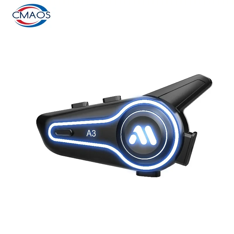 A3 Motorcycle Helmet Bluetooth Headset Hi-Fi Sound IP67 Waterproof Smart Noise Cancellation Riding Headset RGB Lighting Effects