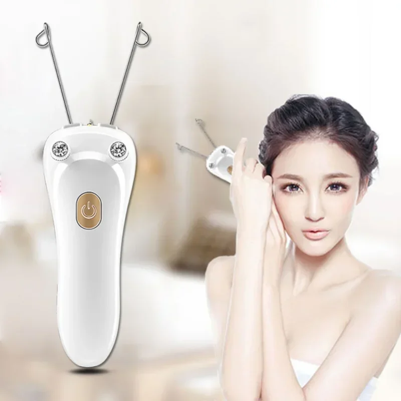 

Women Face Neck Lip Chin Arm Leg Cotton Thread Epilator USB Electric Cotton Thread Epilator Facial Body Hair Removal Machine