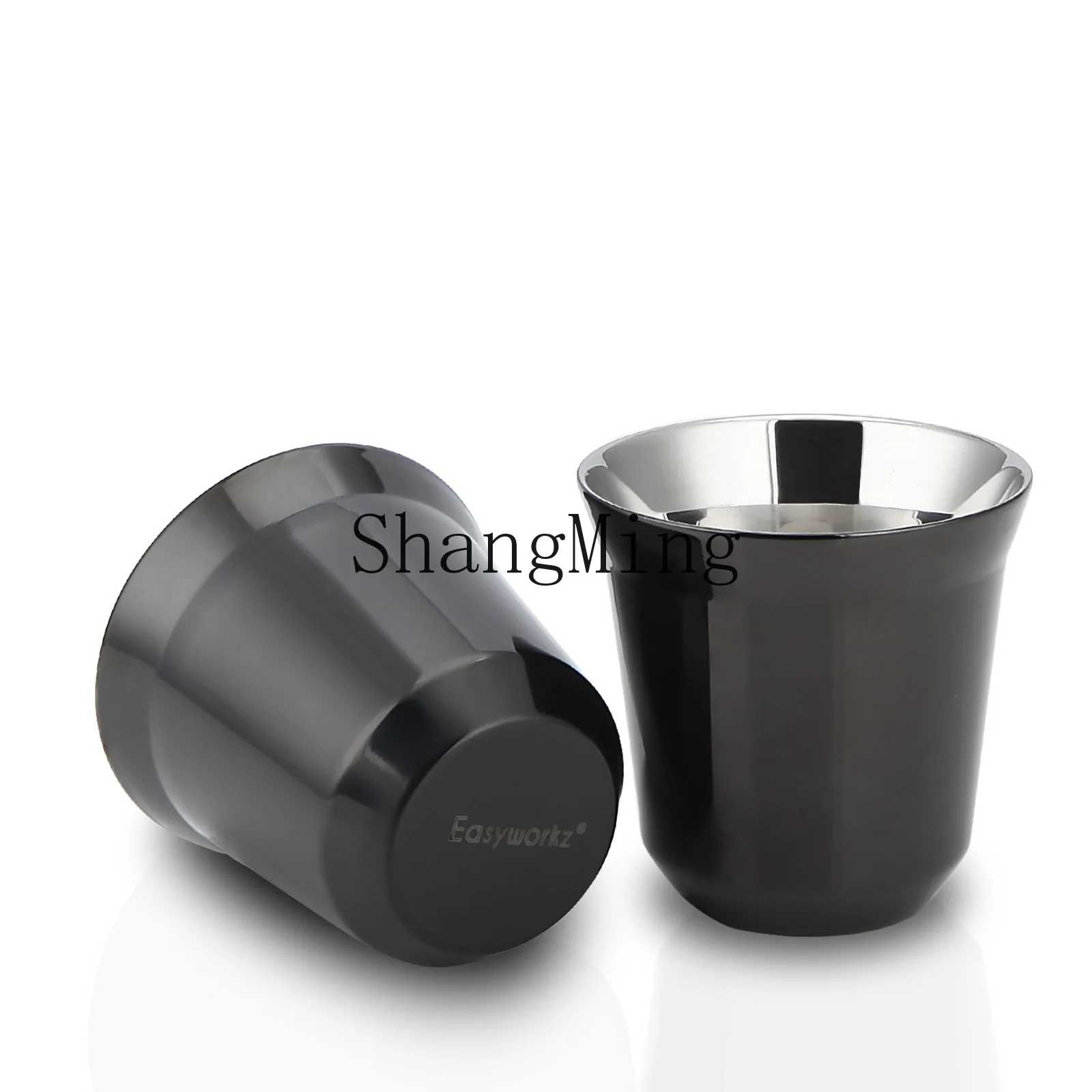 DSA Espresso Cup Set, Household High Temperature Resistant Double Layer Stainless Steel Coffee Cup