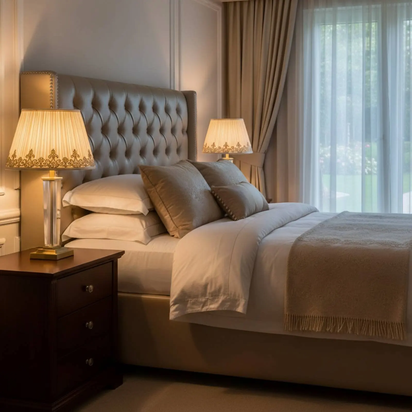 

Текстильный абажур в современном европейском стиле, тканевый абажур для настольной лампы, простая установка, аксессуар для освещения спальни