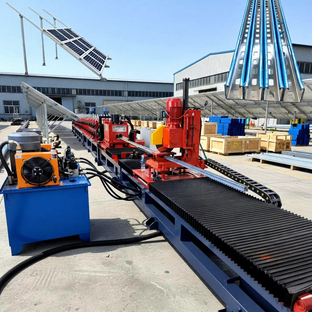 Fully Automatic High-Accuracy Solar Panel Support Frame Solar Strut Photovoltaic Bracket Roll Forming Machine Motor Bearing Gear
