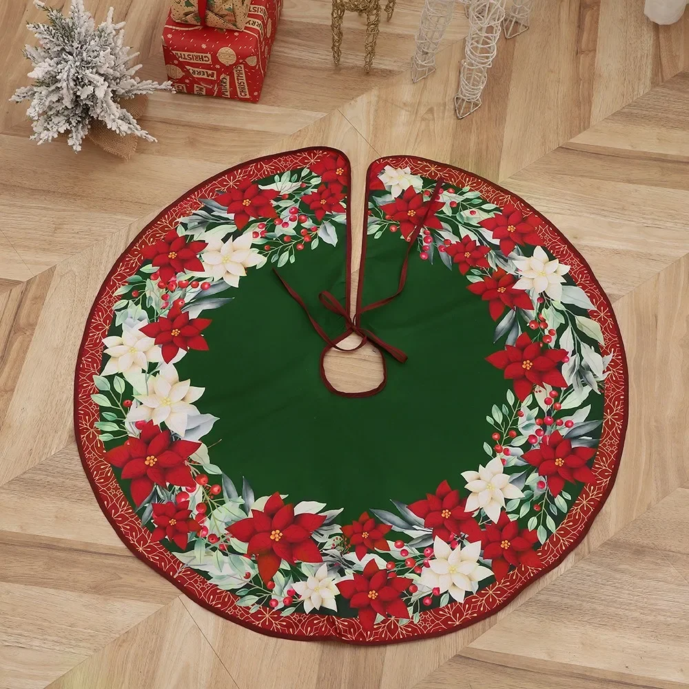 1PC New Christmas Printed Tree Skirt Cartoon Round Elk Christmas Tree Decoration Base Ornament Decoracion Arbol Navidad 크리스마스