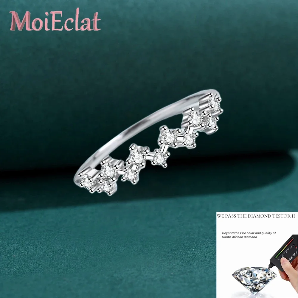 

Wave Type Wedding Bands, Platinum Pt950, 0.41Carat Moissanite Diamond, Birthday Gift Women Rings, Valentine's Day Girl