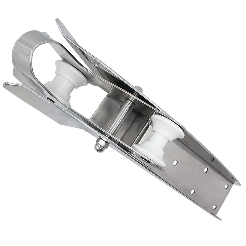 Shanghang Self-Launching Bow Anchor Roller 316 Stainless Steel Model 4242 High Mirror Polished Pivoting Dual-Roller Head for