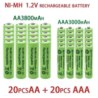 100% genuine new 1.2V rechargeable battery AA 3800mAh+AAA 3000mAh keyboard, mouse, electric toy NI-MH battery