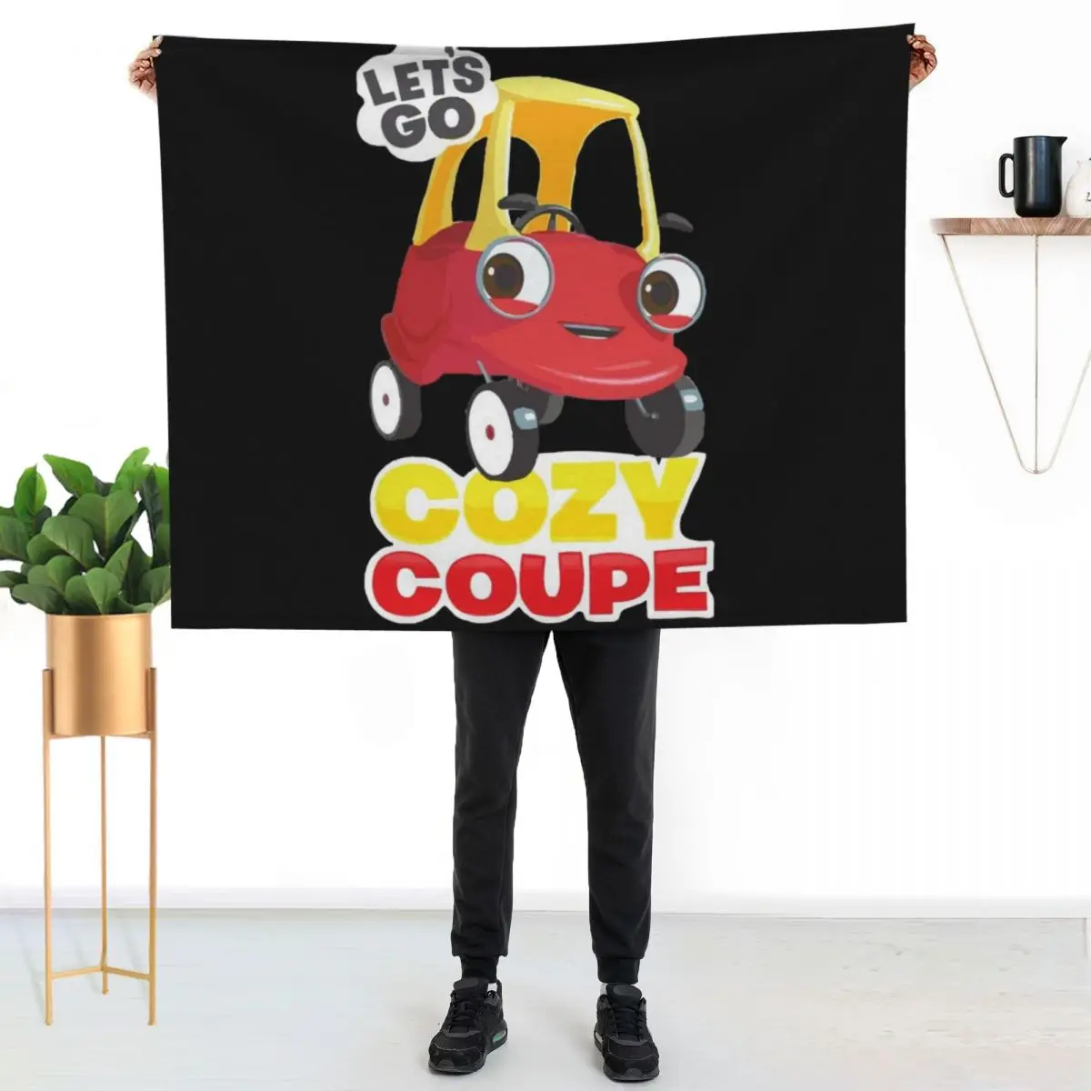 COZY COUPE LET'S GO Throw Blanket couch cozy soft plush fuzzy picnic outdoor blanket