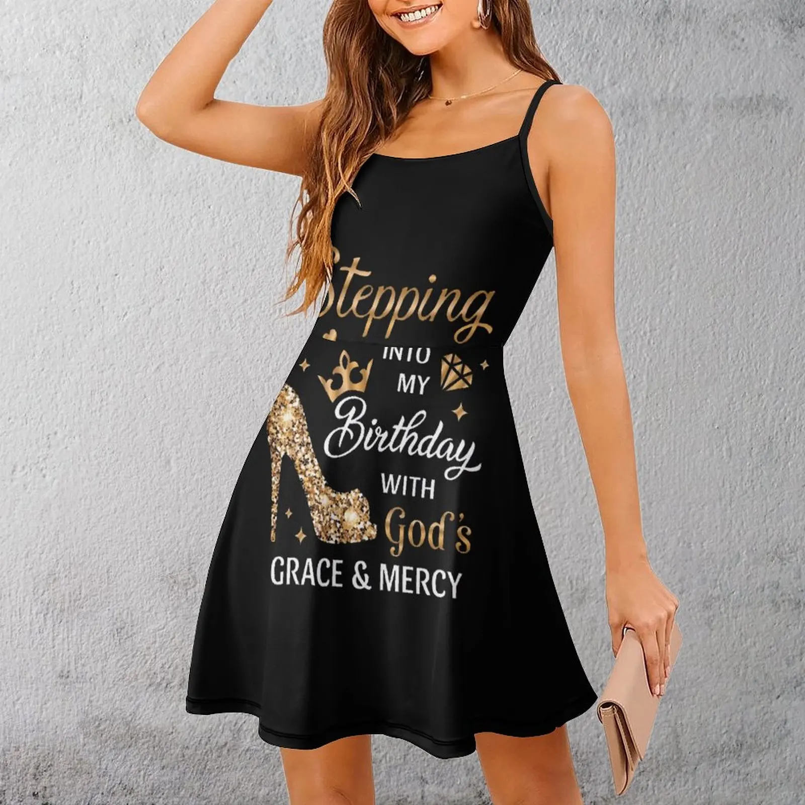 

Sexy Birthday Grace Mercy Heel Crown Graphic Women's Sling Dress Woman's Gown Geeky Cocktails Dresses