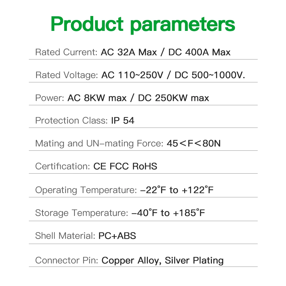 Adattatore per caricabatterie EV AC 32A DC 400A CCS2 a Tesla Model Y/S/3/X ricarica per veicoli elettrici 500V-1000V DC 110V-250V convertitore AC