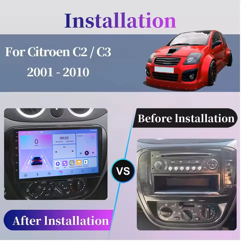 أندرويد 15 لسيتروين C2 C3 2001 - 2010 راديو ستيريو للسيارة Carplay أندرويد السيارات سيارة الوسائط المتعددة مشغل فيديو GPS Navi DSP FM الصوت #2