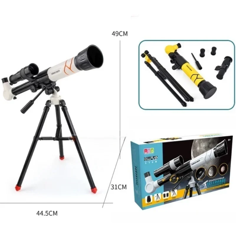 20X 30X 40X Kids Monocular Telescope High Magnification Refracting Scope With Adjustable Tripod For Children Science Experiments