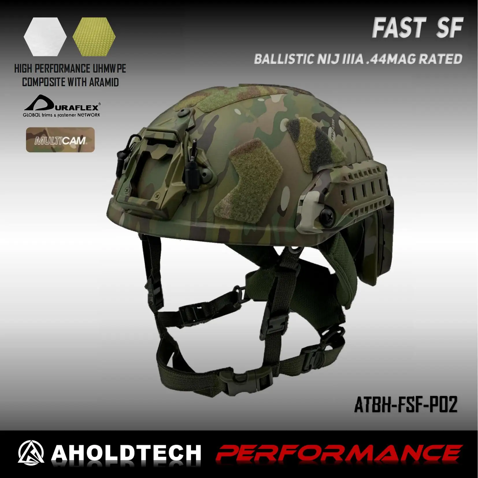 Aholdtech Performance FAST SF High Cut Aramid+PE Ballistic NIJ IIIA 3A CAM FIT Dial EPIC Liner Bulletproof Helmet