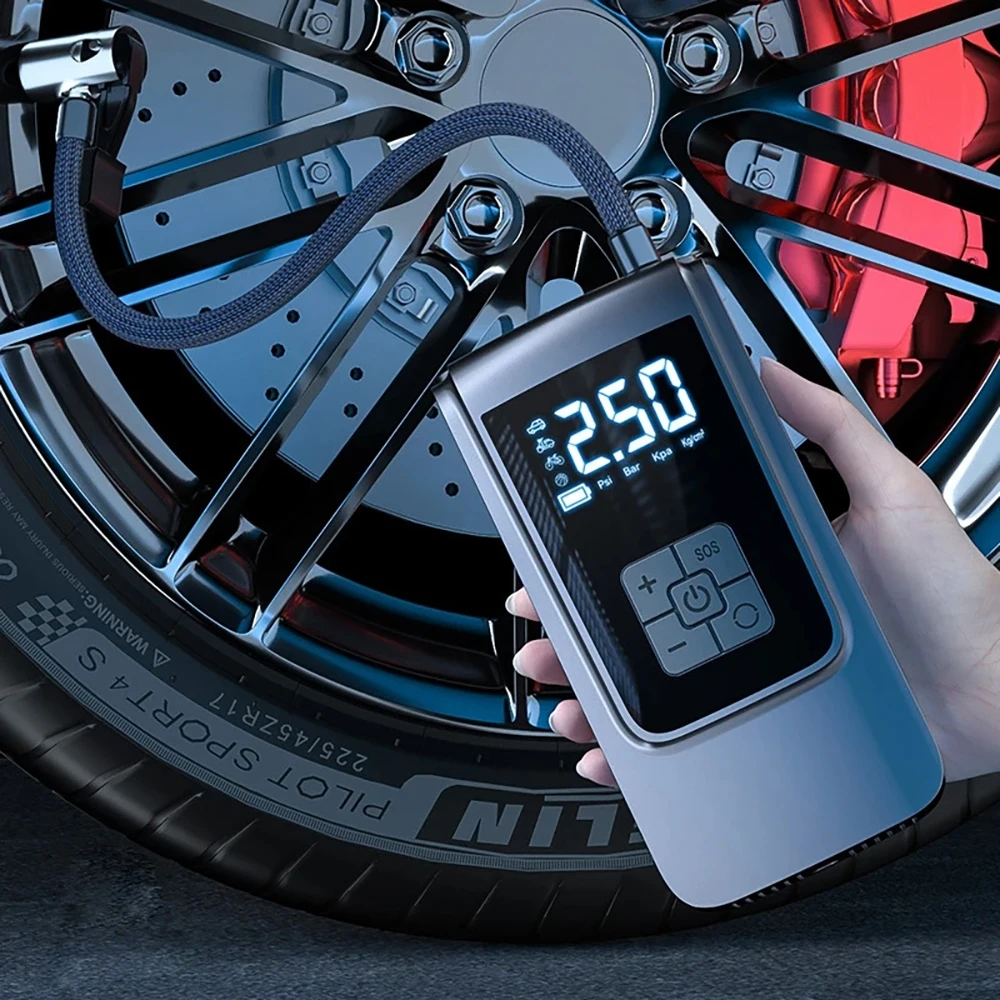 Cordless 150psi Vehicle Air Pump with LED Lighting Digital Display Accurate Detection Of Preset Tire Pressure Tire Inflation