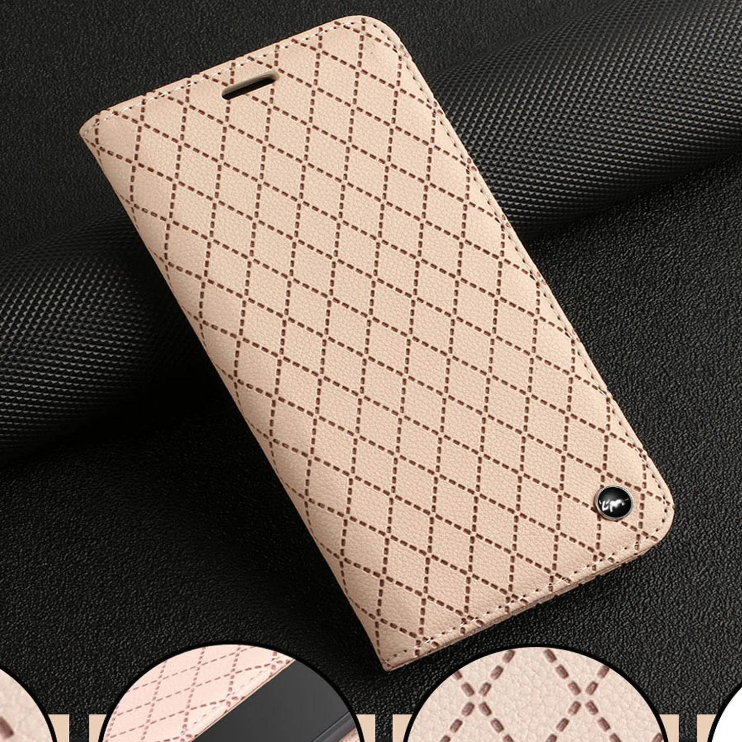 Suitable for Samsung Galaxy A57, A56, A55, Grille A17, A16 phone cases, anti-theft leather covers, flip-top protection cases