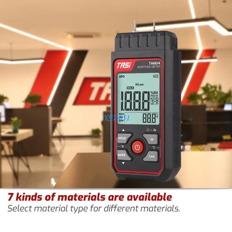 

E15A Измеритель влажности древесины Цифровой ЖК-дисплей Бумажный настенный картонный двухконтактный гигрометр для древесины