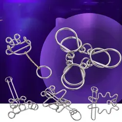 3D Metal Puzzle IQ Mind Brain Teaser Intelligence Buckle Interlock Unloop Toys Kong Ming Lock Game for Adult Kids