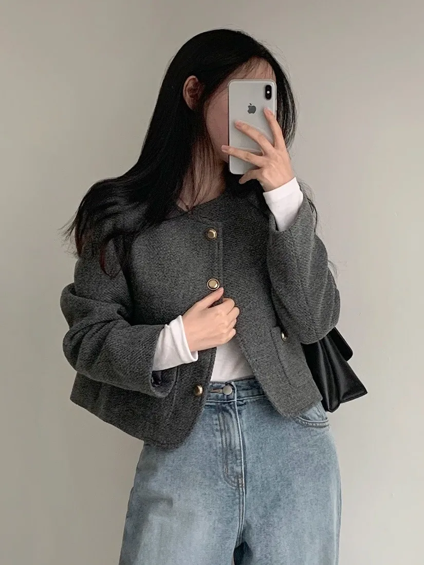 Manteau Long en laine pour femmes, Chic, boutons en métal, coupe ample, pour les déplacements, automne, haute Sensation, vêtements d'extérieur