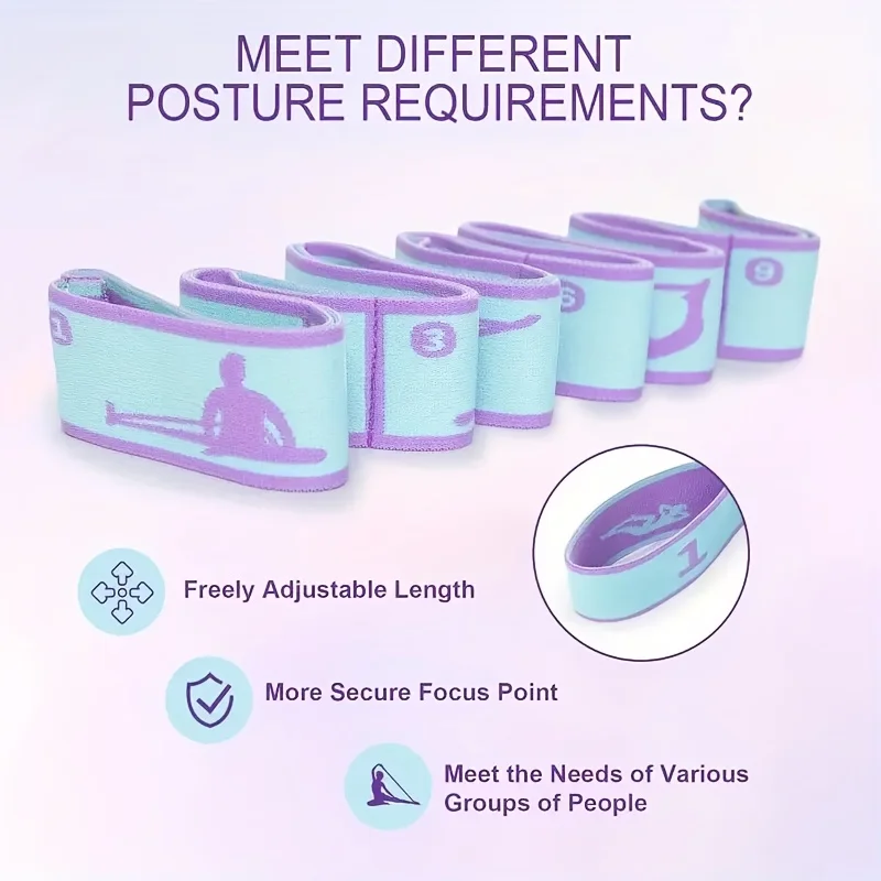 2Pack of yoga stretching bands+Storage hook | Pilates resistance bands，Flexible，Stackable，Medium tension，Perfect for dancing、Yog