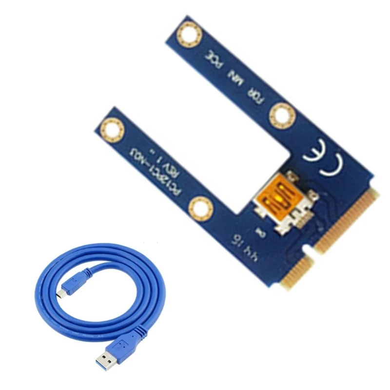 Mini PCIE Adapter 1X naar 16X Pci-express Riser Card Pcie Slot USB Multiplier Adapter voor Desktop computer Dropship