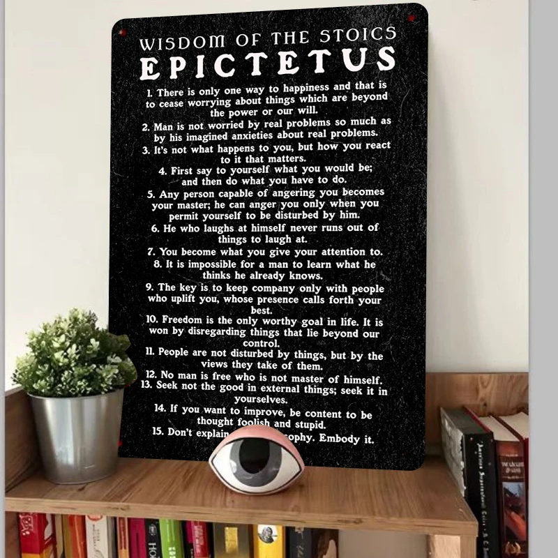 Stoic Wisdom Epictetus Quotes Metal Wall Art Philosophical Proverbs 6575