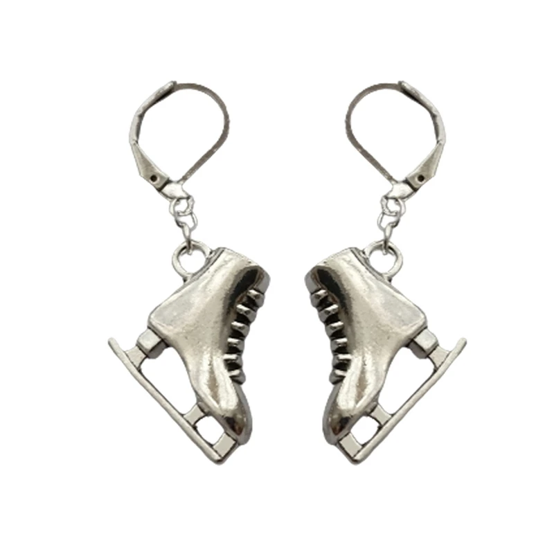 3D Mini Roller Skates Charm Earrings Handmade Jewelry Dainty Ice-skates Ear Clip for Man Woman