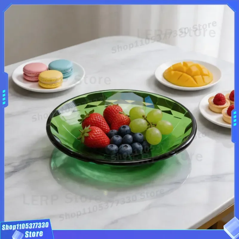 Modern Crystal Glass Fruit Plate High End Creative Luxury Snack Bowl For Living Room Household Wedding Decoration Light Pot