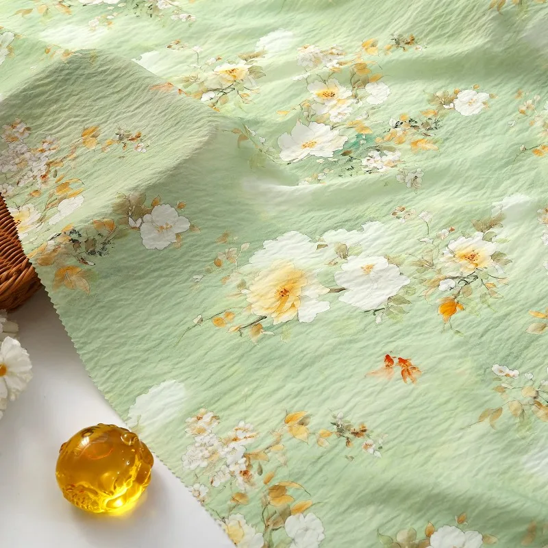 

Стильная хлопковая жаккардовая ткань из искусственного шелка по метрам, платье-рубашка с цветком груши, Ципао, бретелька, материал, сделай сам, ручная работа, ремесленный текстиль