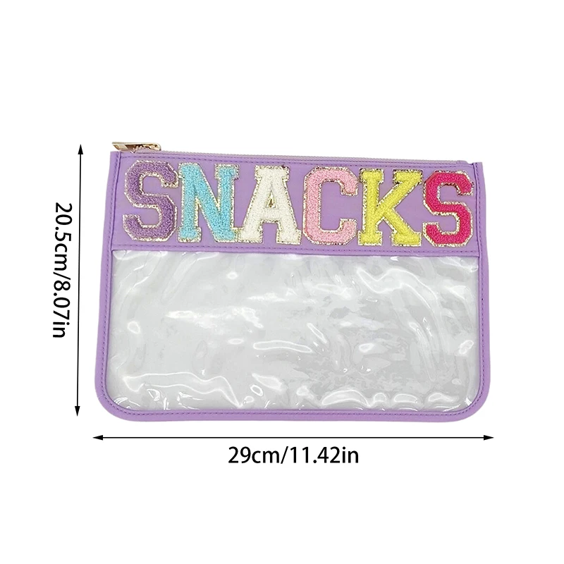 Transparent PVC Embroidery Cloth Stickers Travel Waterproof Cosmetic Bag Creative Letters Patch Handheld Makeup Organizer image 5