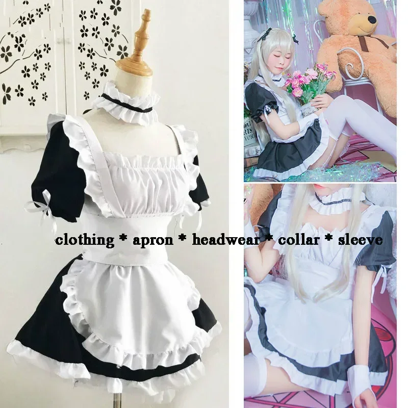 Adulto empregada doméstica cosplay uniforme sexy traje de empregada francesa doce gótico lolita vestido anime cosplay uniforme de empregada halloween feminino jurar