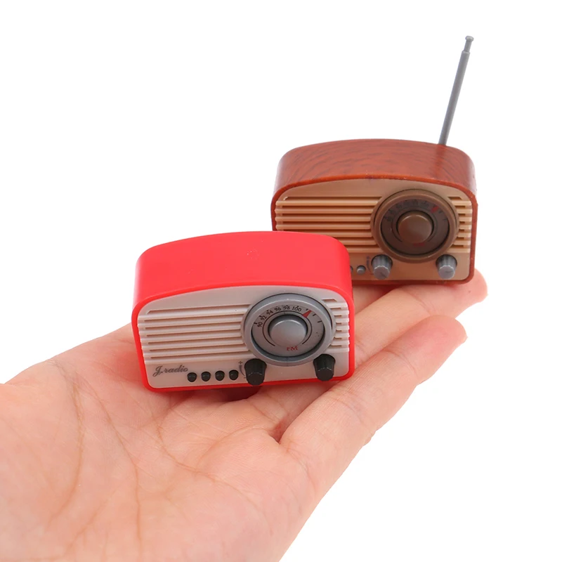 1Pc 1:12 Dollhouse Miniature Simulation Mini Radio Model DIY Accessories Toy Childhood Memories