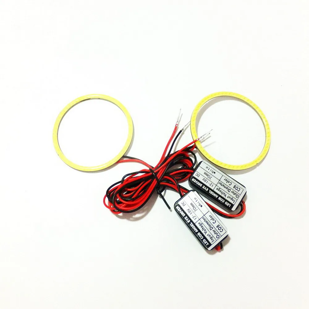 

July King Super Bright LED Angel Eyes Rings DRL 70 mm Diameter COB Lens Big Lamp Car Decorative Lights