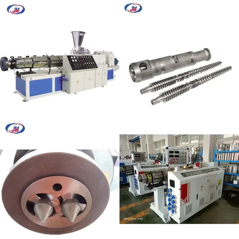 PVC Conical Twin Screw Extruder UPVC Plastic Extruding Machine