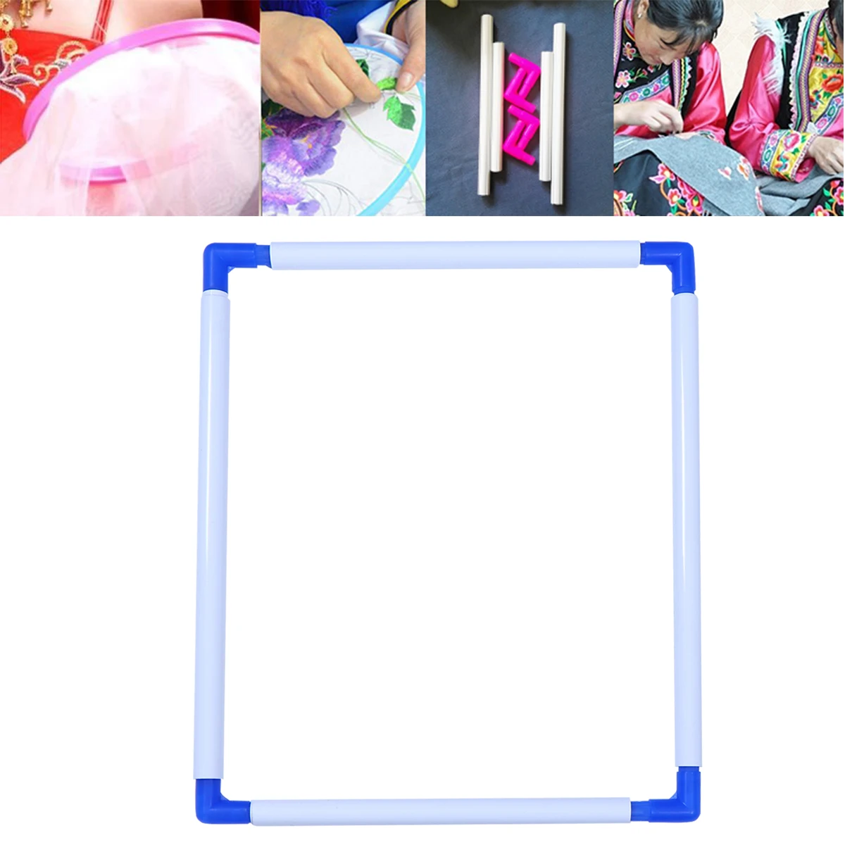 

Premium Plastic Clip Embroidery Frame Cross Stitch Quilting Hoops Needlework Stand Lightweight Durable Universal Craft for Hand
