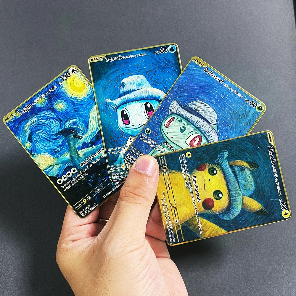بطاقات Pokémon الذهبية Vmax ، بيكاتشو تشارزارد ، بطاقات معدنية إنجليزية ، Mega Vstar ، GX ، لعبة أنيمي ، مجموعة معركة ، هدايا