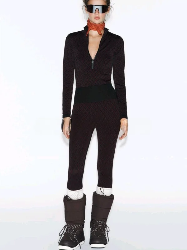 

Winter Ski Suit High Waist Base Layer Pants Long Sve Print Suit Women's Faion Set High Ne Long Sve Outfit