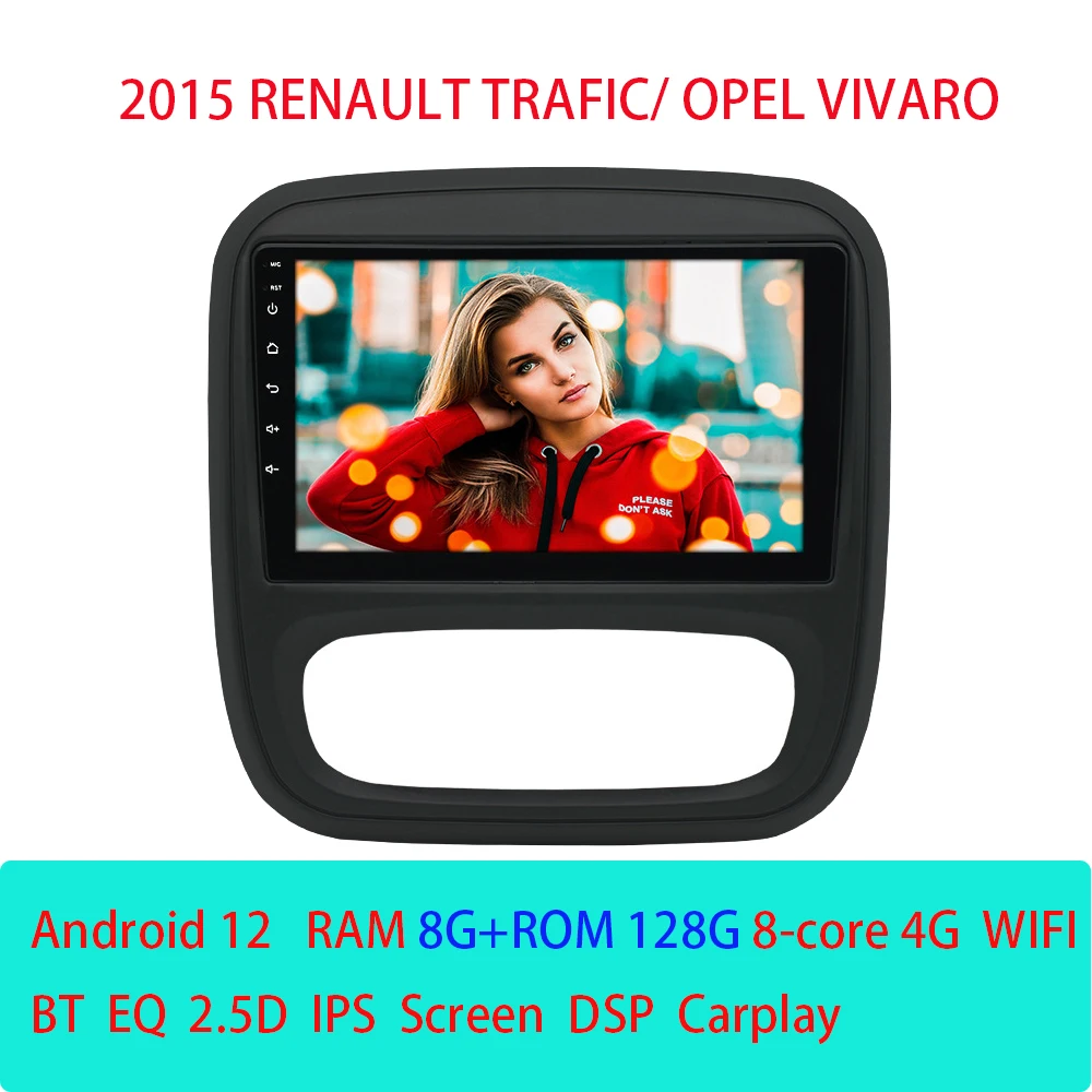 

Car Radio For Renault Trafic 3 Opel Vivaro B Multimedia Player Navigation GPS Auto Stereo RDS DSP FM 4G