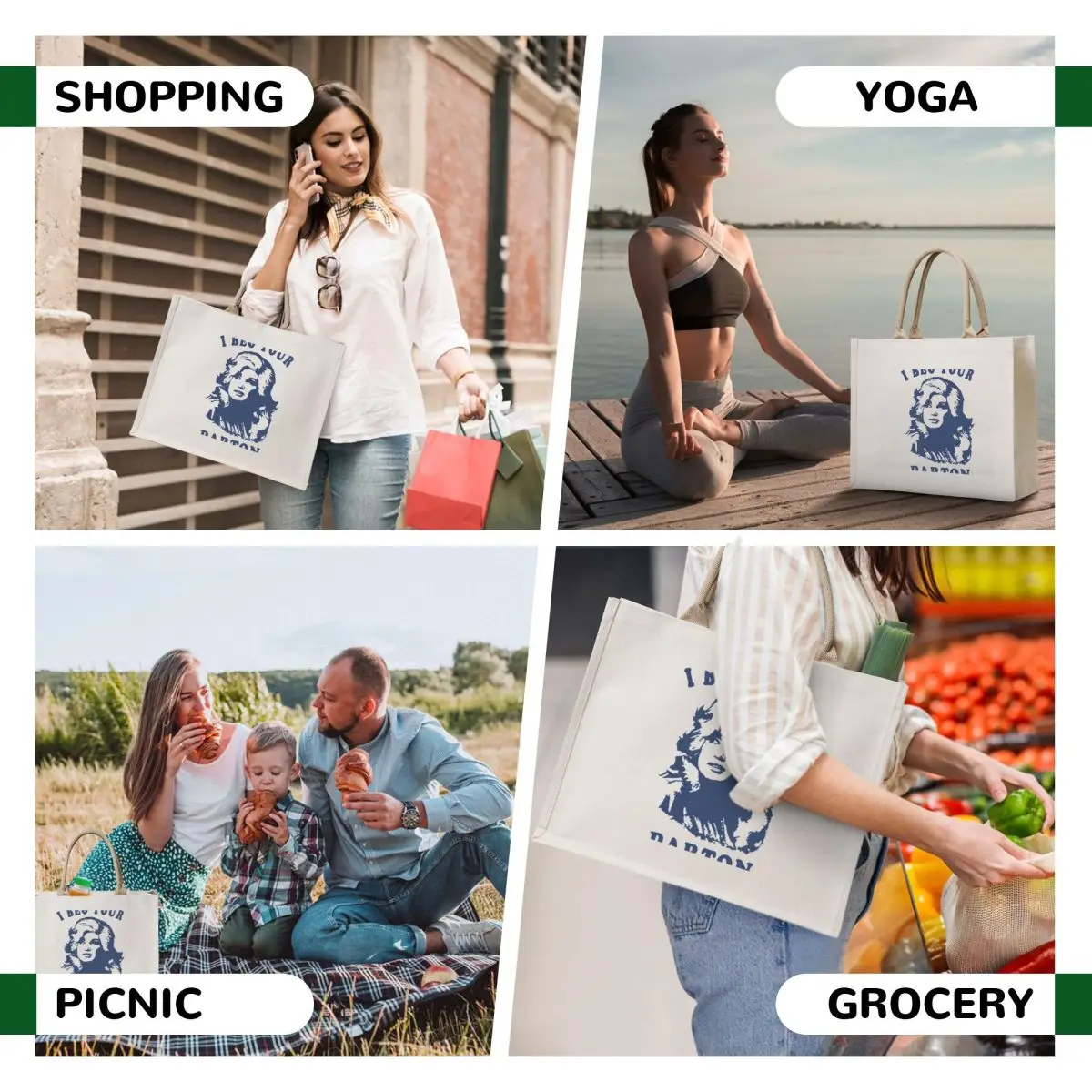 I Beg Your PartonRetro Tote Bag university shopper bag shopping bag Women's beach bags