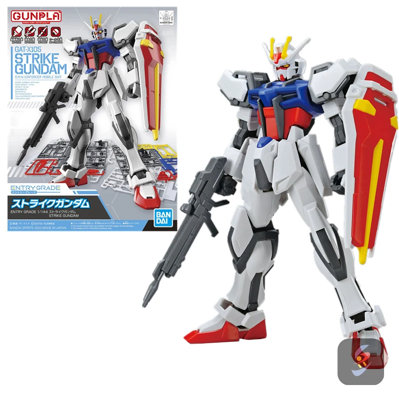 Original Bandai Anime Gundam EG 1/144 ENTRY GRADE Action Figure Cute Capsule Toys For Kids Boys Gift Assembly Model