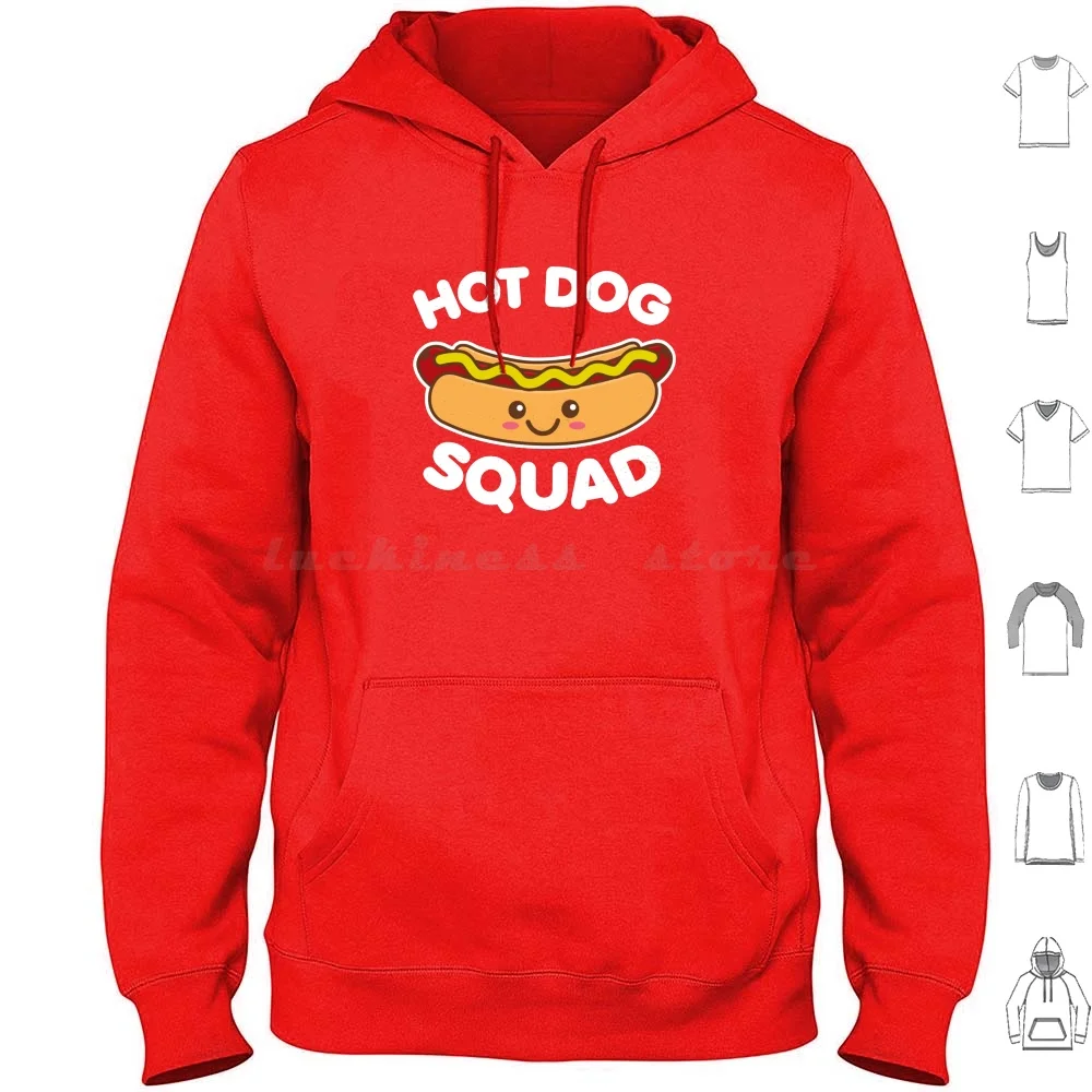 Hot Dog Squad Hoodies Long Sleeve Hot Dog Wiener Squad Cute Kawaii Love Foodie Food