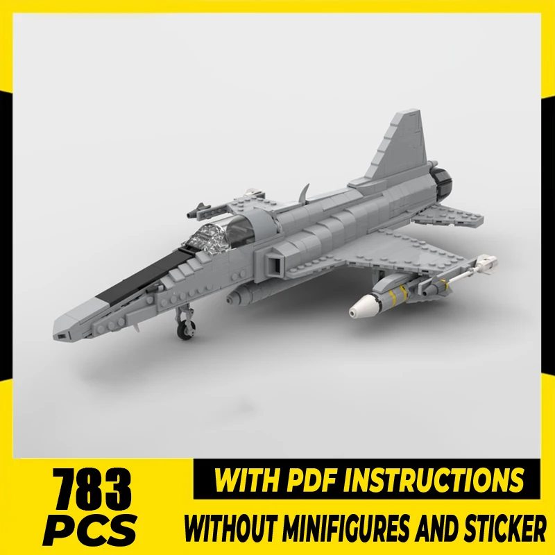 Military Series 1:35 Scale Moc Building Blocks F-20 Tigershark Model Technology Fighter Bricks DIY Assembly Toys  Gifts