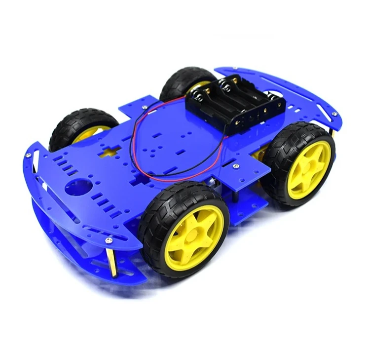 3pcs intelligent car kit four-wheel drive intelligent robot car chassis kit car with speed encoder and battery box