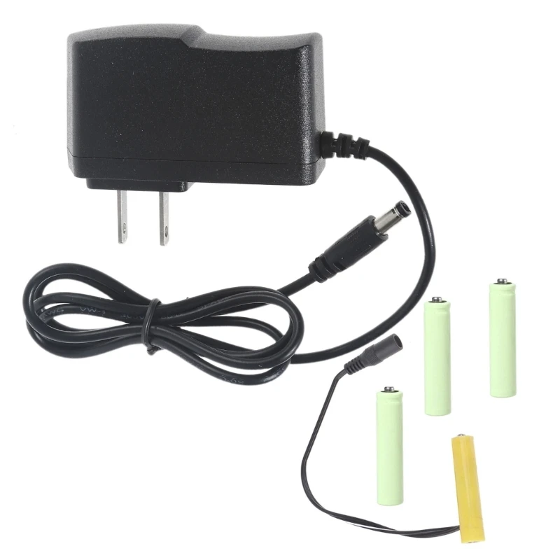 6V LR3 AAA Battery Eliminators Power Supply Cable Replace 4x 1.5V AAA Battery for Electric Toy Clock LED Lights K1KF