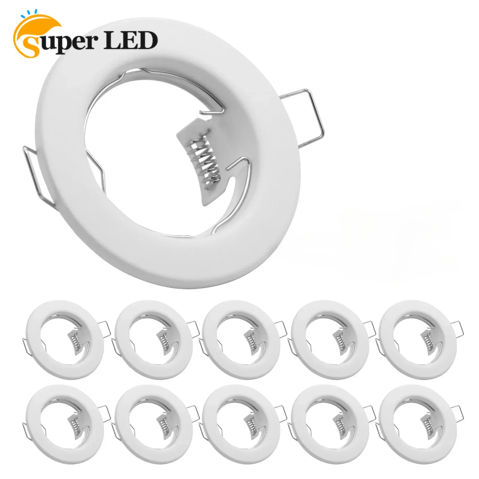 

2/6/10PCS New Design GU10 Socket Recessed Metal Frame MR16 Base Spotlight Fitting No Adjustable MR16 GU10 Bulb Trims Fixture