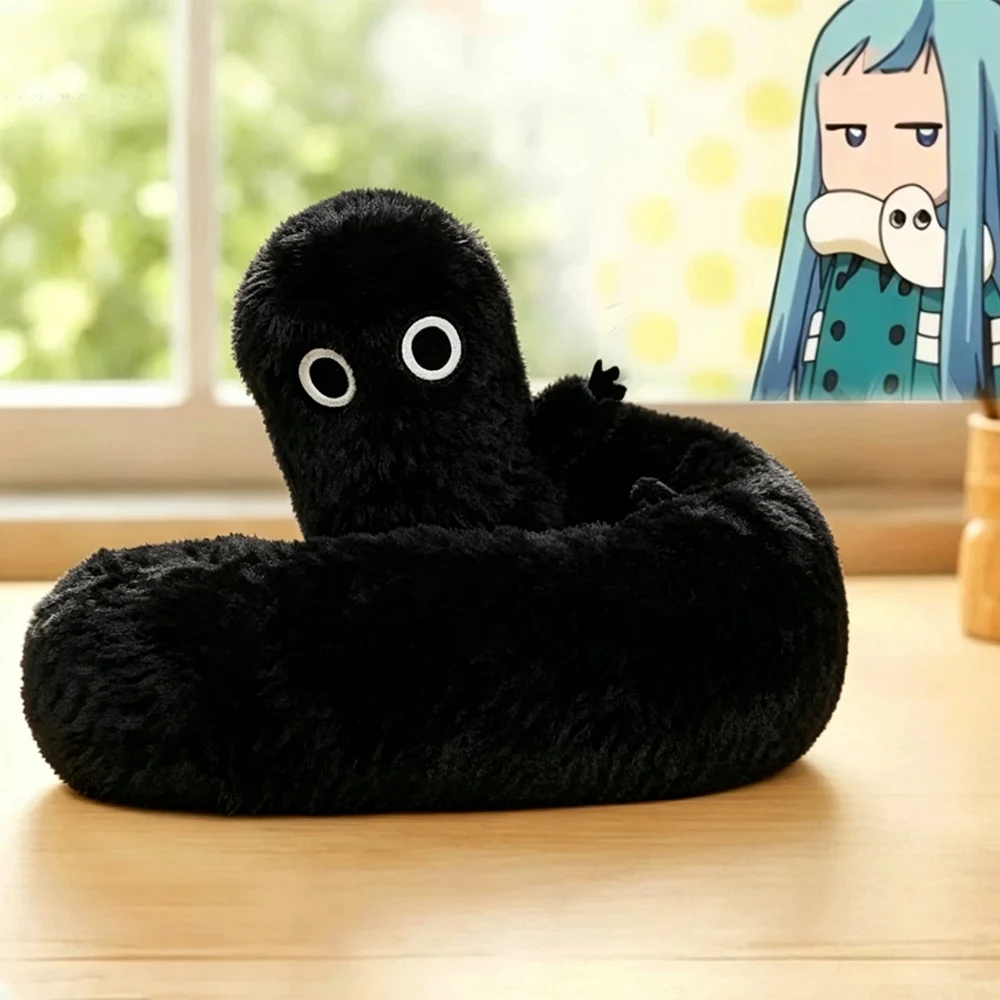 Hexenhut-Atelier Fudeworm Plüschtiere Flauschige Formbare Niedliche Stofftiere Schwarze BrushBuddy Puppen Fans Geburtstagsgeschenke Wohndekoration