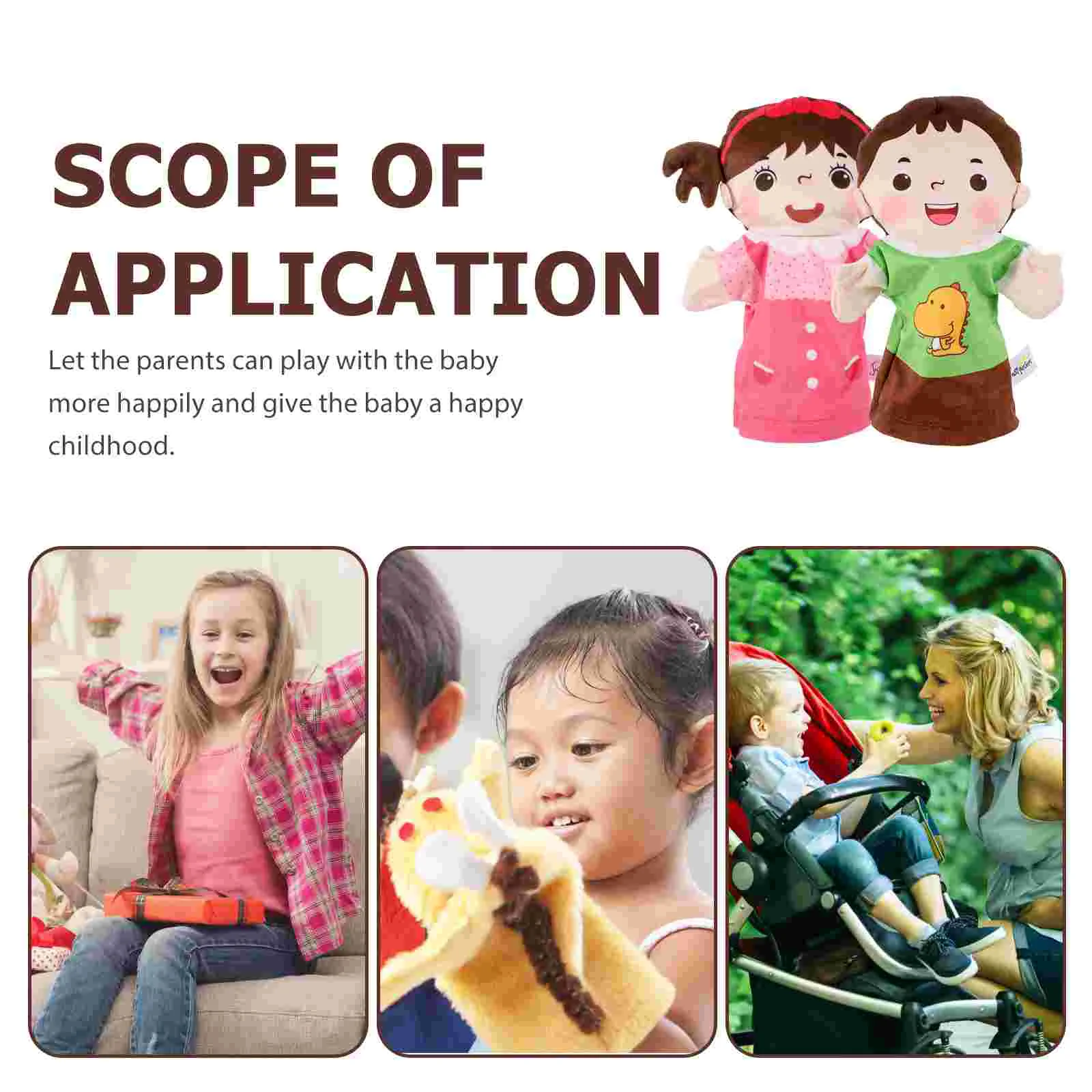 2 Pcs Character Hand Puppet for Story Telling Family Puppets The Marionettes Figure