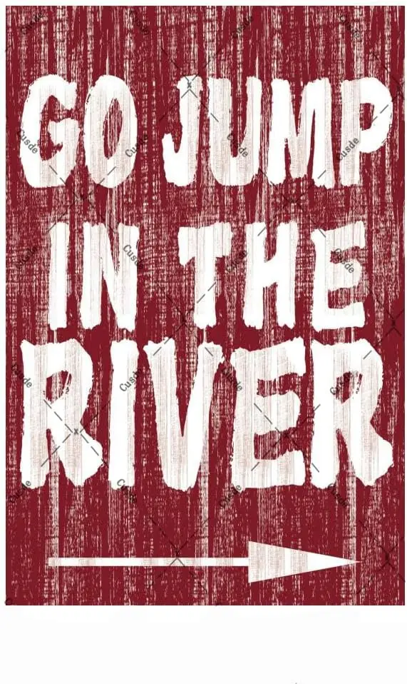 Letrero metálico Cusde Go Jump in The River, decoraciones retro de verano, letrero de estaño vintage para pared, letreros de advertencia para exteriores e interiores