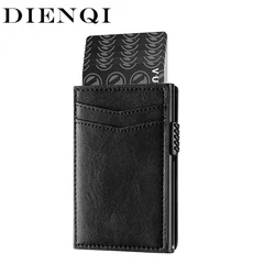 Rfid Microfiber Leather Credit Card Holder Men Wallet Black Slim Thin Bank Cardholder Case Smart Minimalistic Wallet Porte Carte