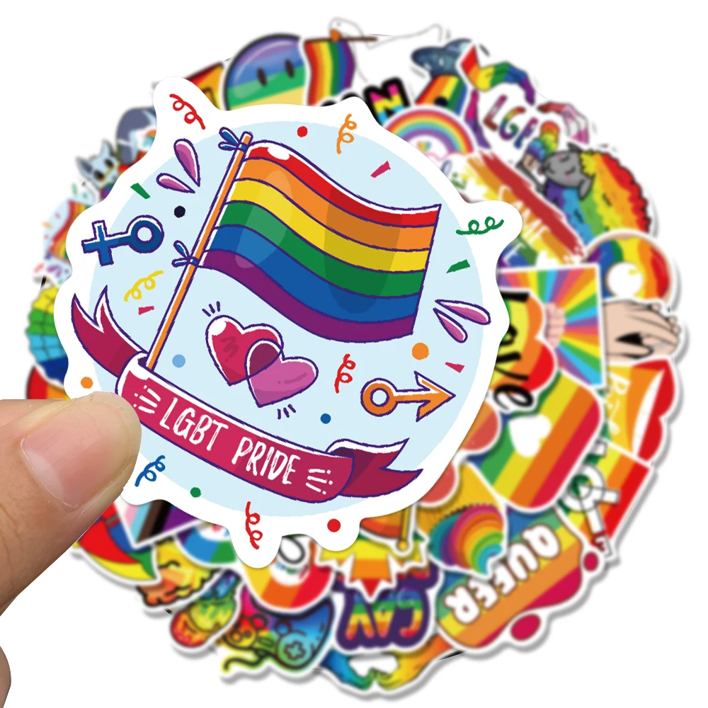 50/100Pcs Rainbow Sexy Stickers for Gay LGBT Flag Gay Pride Decorate Laptop Car Phone Luggage Waterproof Toys Gift Decals